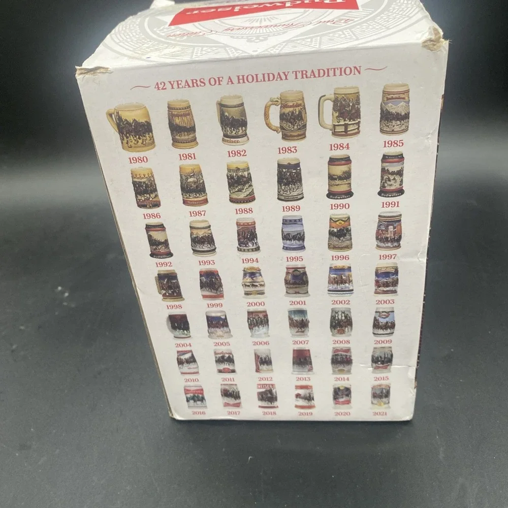 2021 - Budweiser 42nd Anniversary Christmas Stein Plaid Holiday Clydesdale